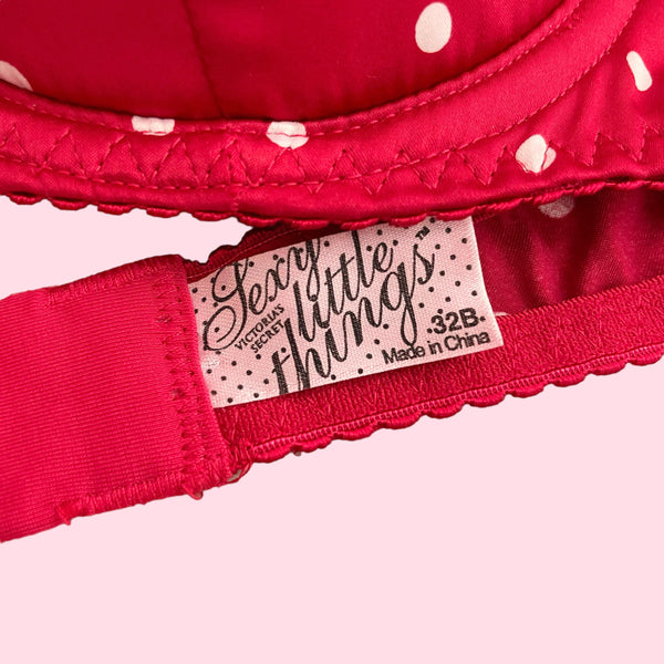 VICTORIA'S SECRET RED POLKA DOT BRA (32B)