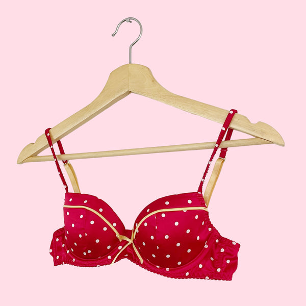 VICTORIA'S SECRET RED POLKA DOT BRA (32B)