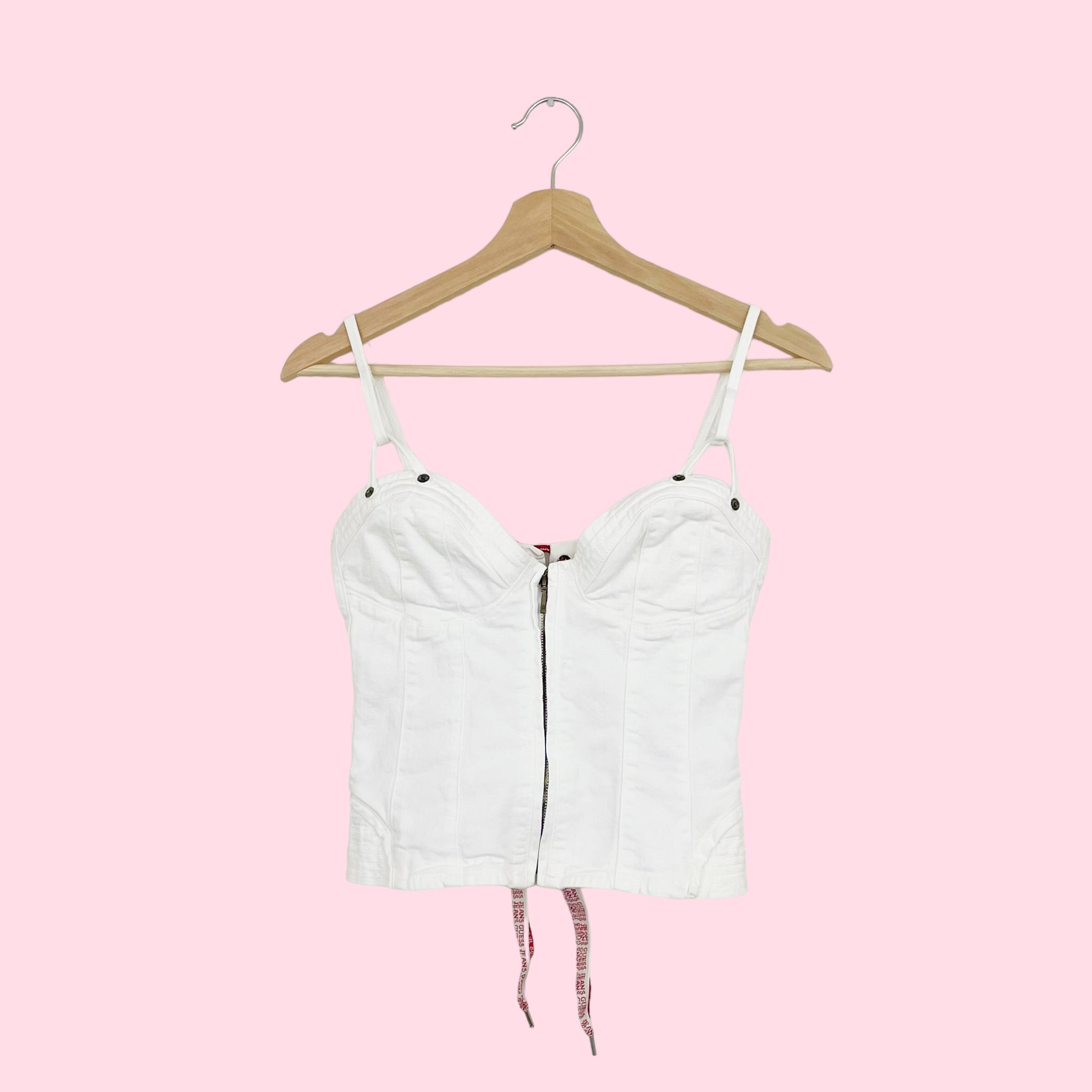 GUESS WHITE DENIM BUSTIER (S)