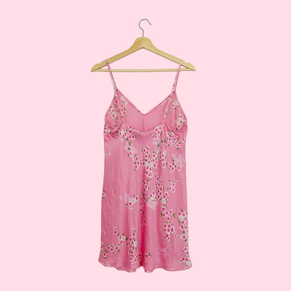 FLORAL SILK SLIP DRESS (L)