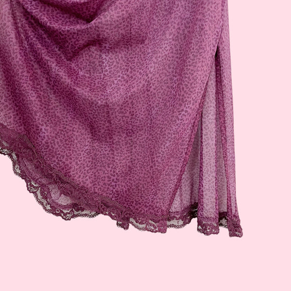PURPLE ANIMAL PRINT MESH SLIP (M)