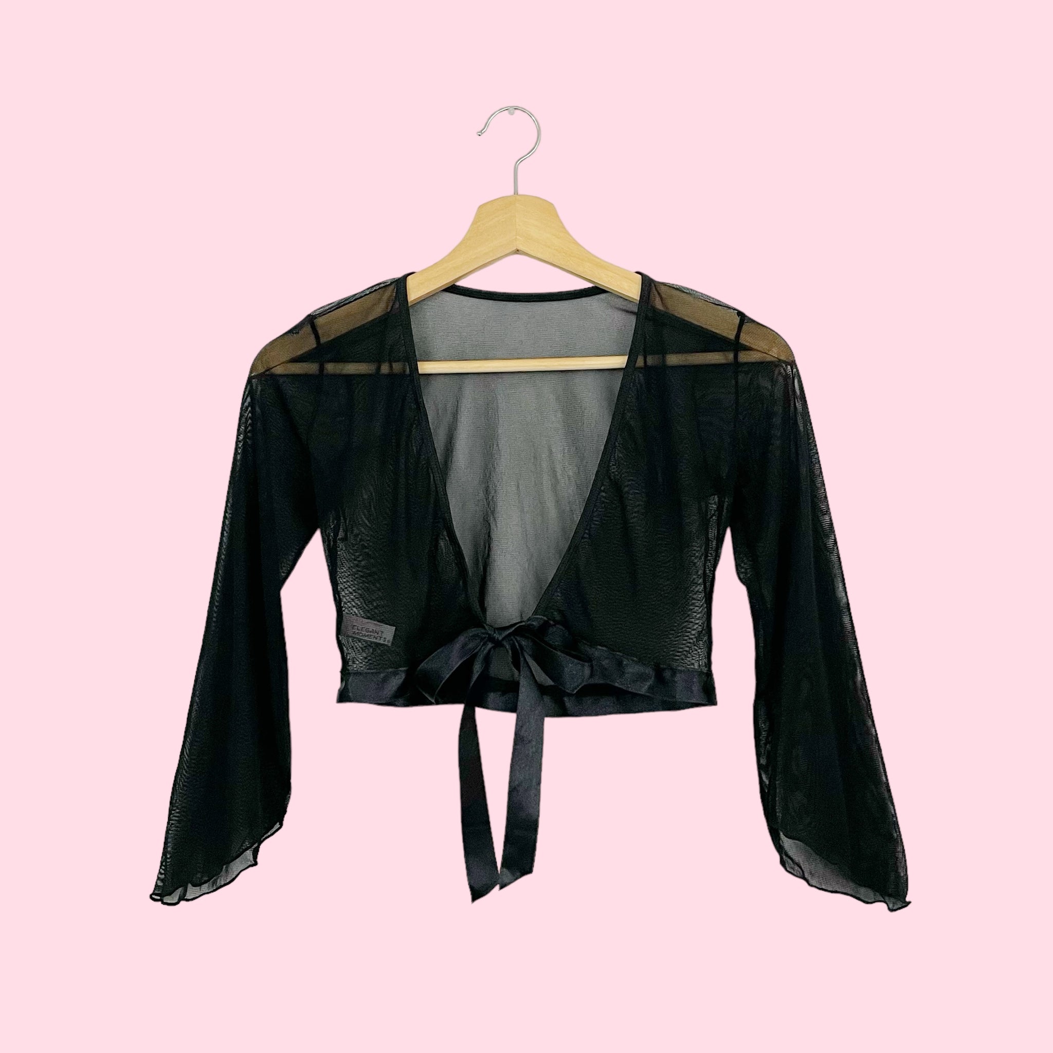 BLACK MESH TIE FRONT TOP (S/M)