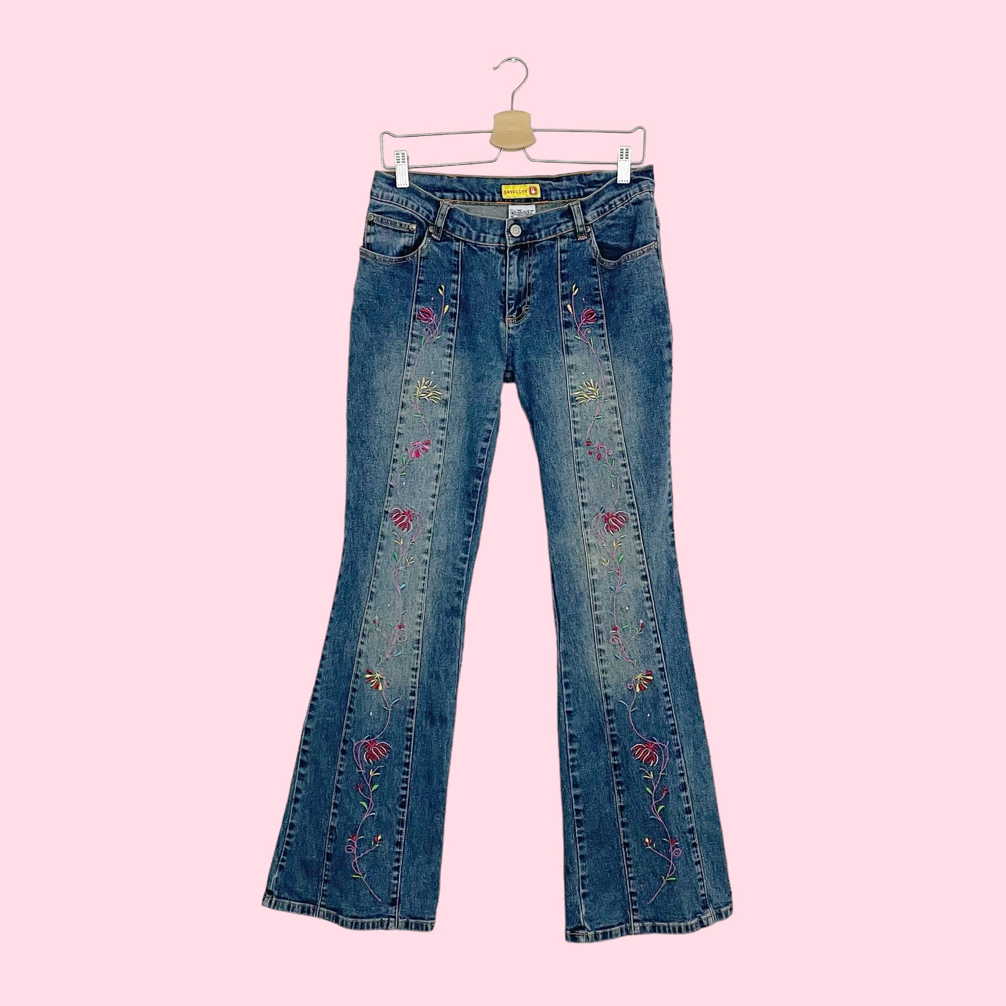EMBROIDERED LOW RISE JEANS (10)