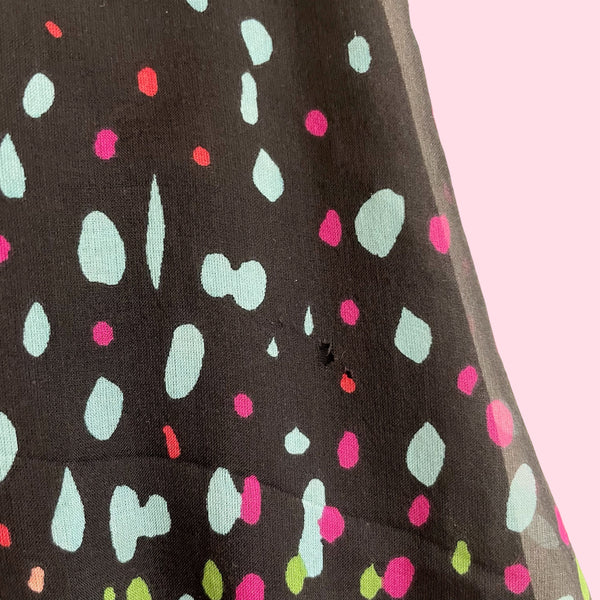 PRINTED SILK MIDI SKIRT (S)