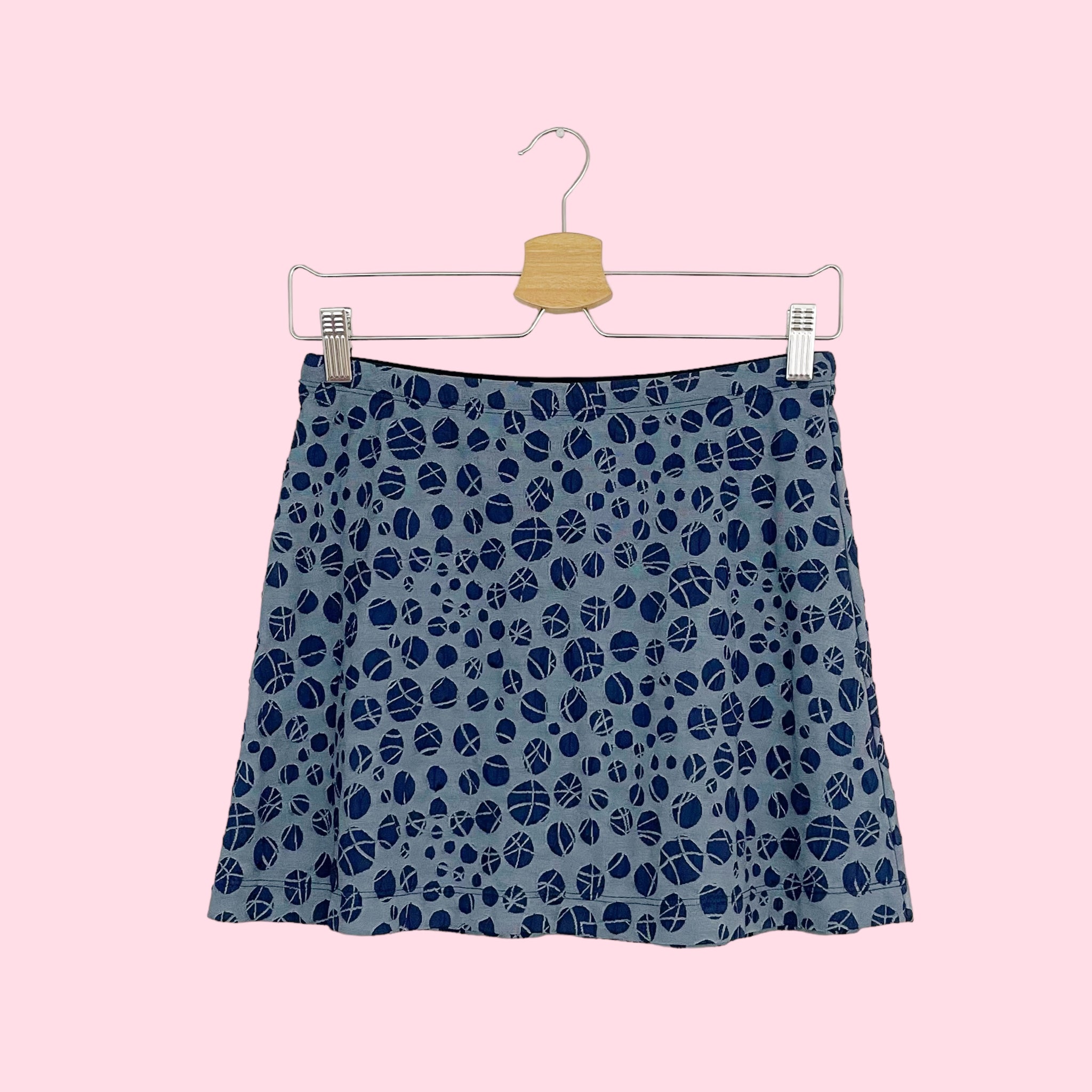 PRINTED SLINKY MINI SKIRT (S)