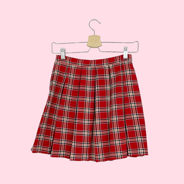 MICKEY MOUSE PLAID PLEATED SKIRT (XS)