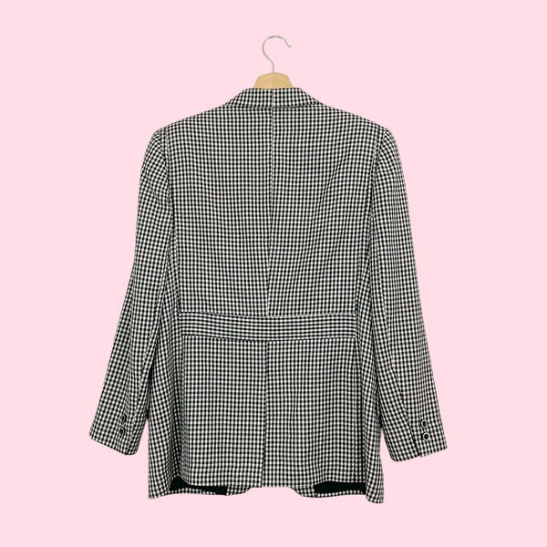 NAVY GINGHAM BLAZER (M)