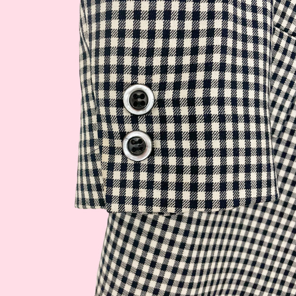 NAVY GINGHAM BLAZER (M)