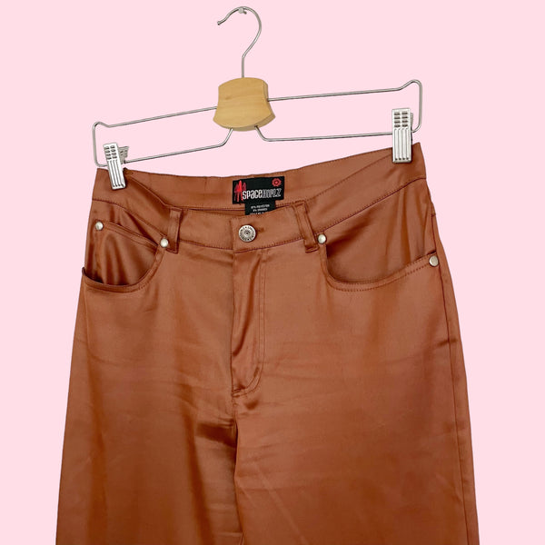 BROWN SHINY BOOTCUT PANTS (7)