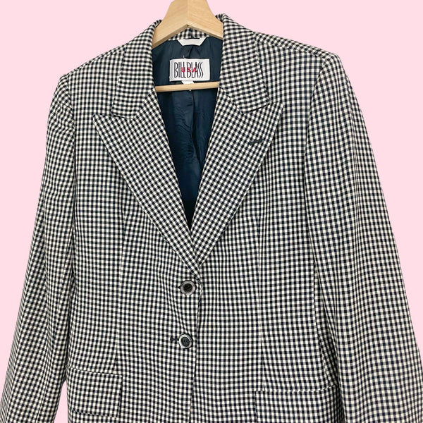 NAVY GINGHAM BLAZER (M)