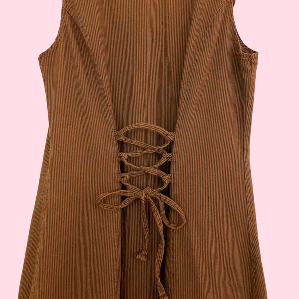 BROWN STRIPED DENIM MAXI DRESS (10)