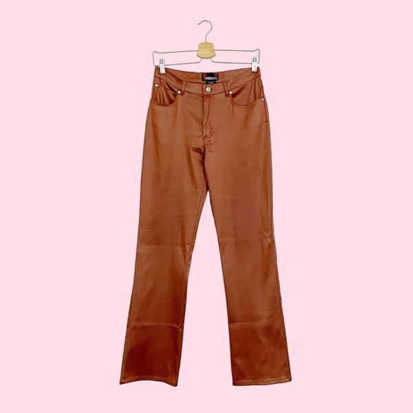 BROWN SHINY BOOTCUT PANTS (7)