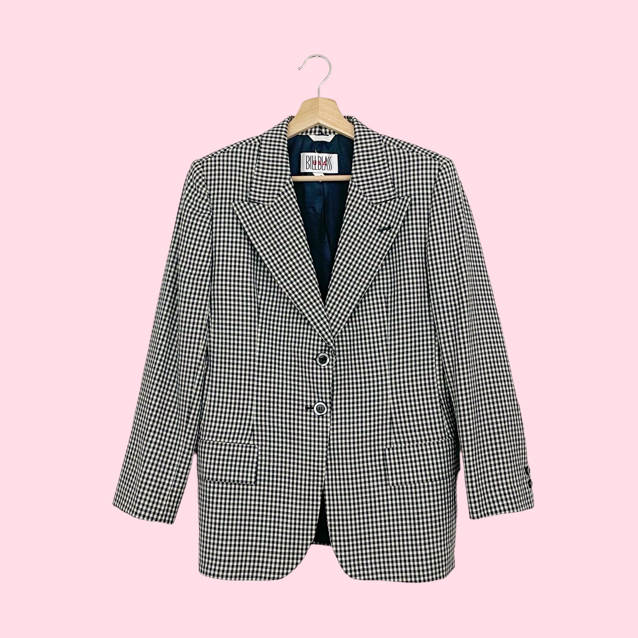 NAVY GINGHAM BLAZER (M)