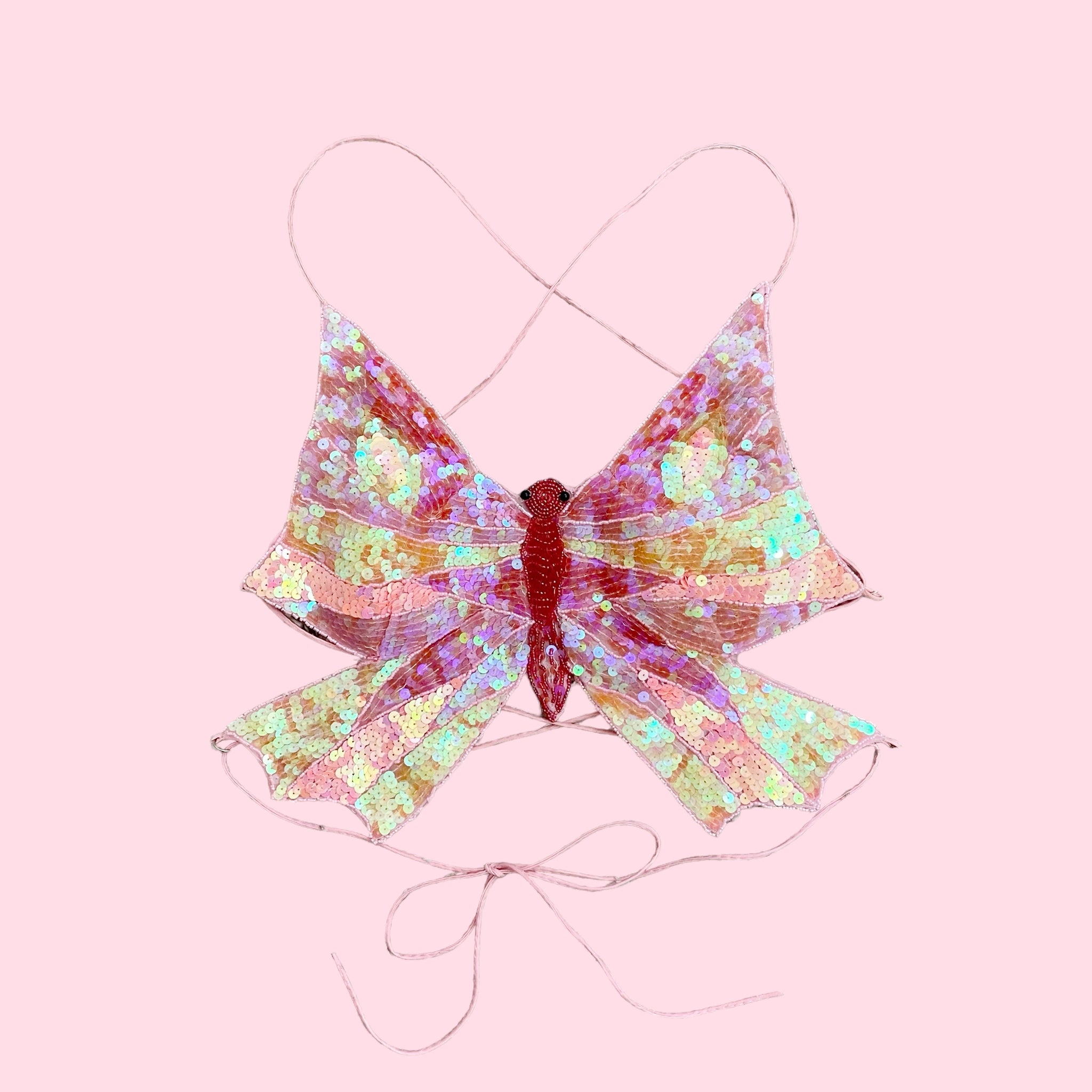 PINK SEQUINS BUTTERFLY TOP (S/M)