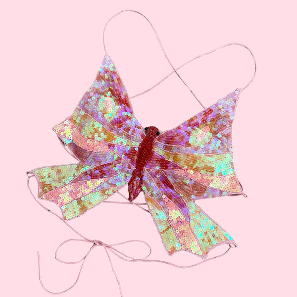 PINK SEQUINS BUTTERFLY TOP (S/M)