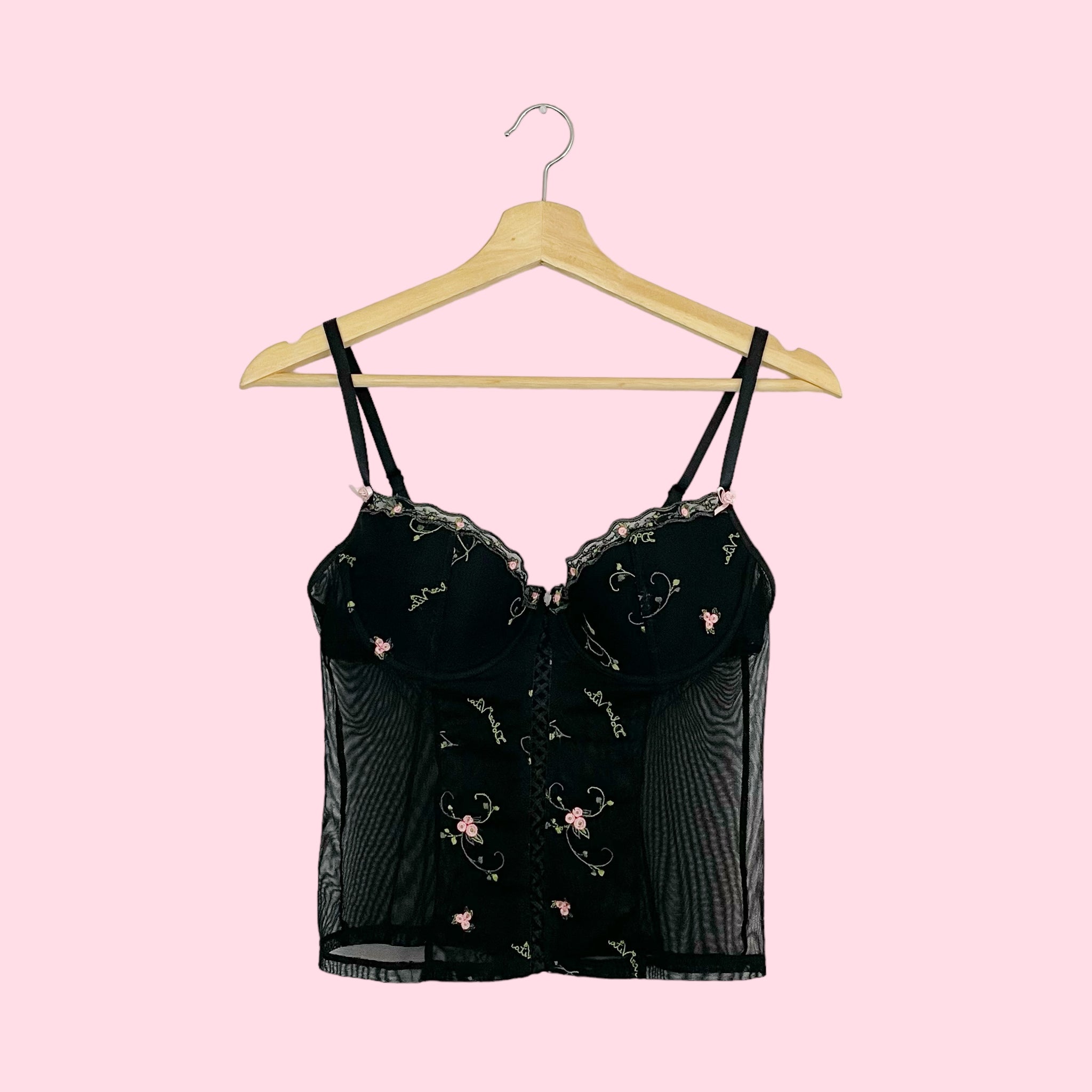 RAMPAGE EMBROIDERED MESH BUSTIER (36B)
