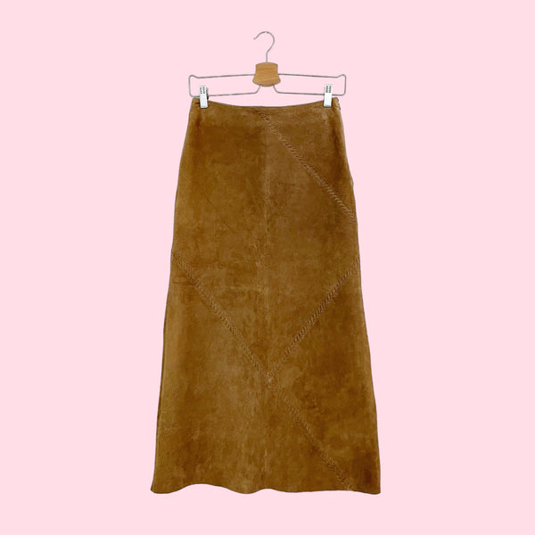 WILSON'S BROWN SUEDE MAXI SKIRT (4)