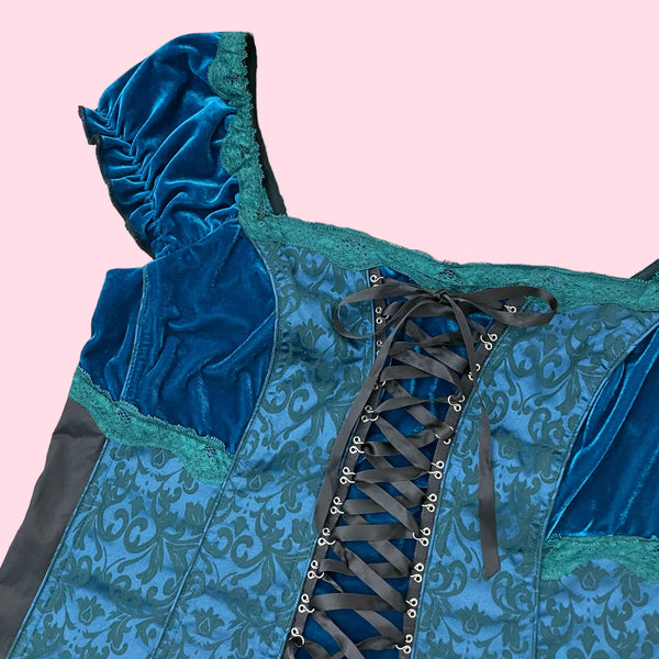 TRIPP NYC VELVET BROCADE CORSET TOP (XXL)