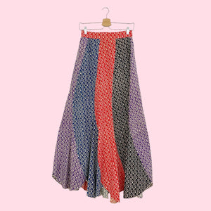 70S FLORAL PANELED MAXI SKIRT (26/27)