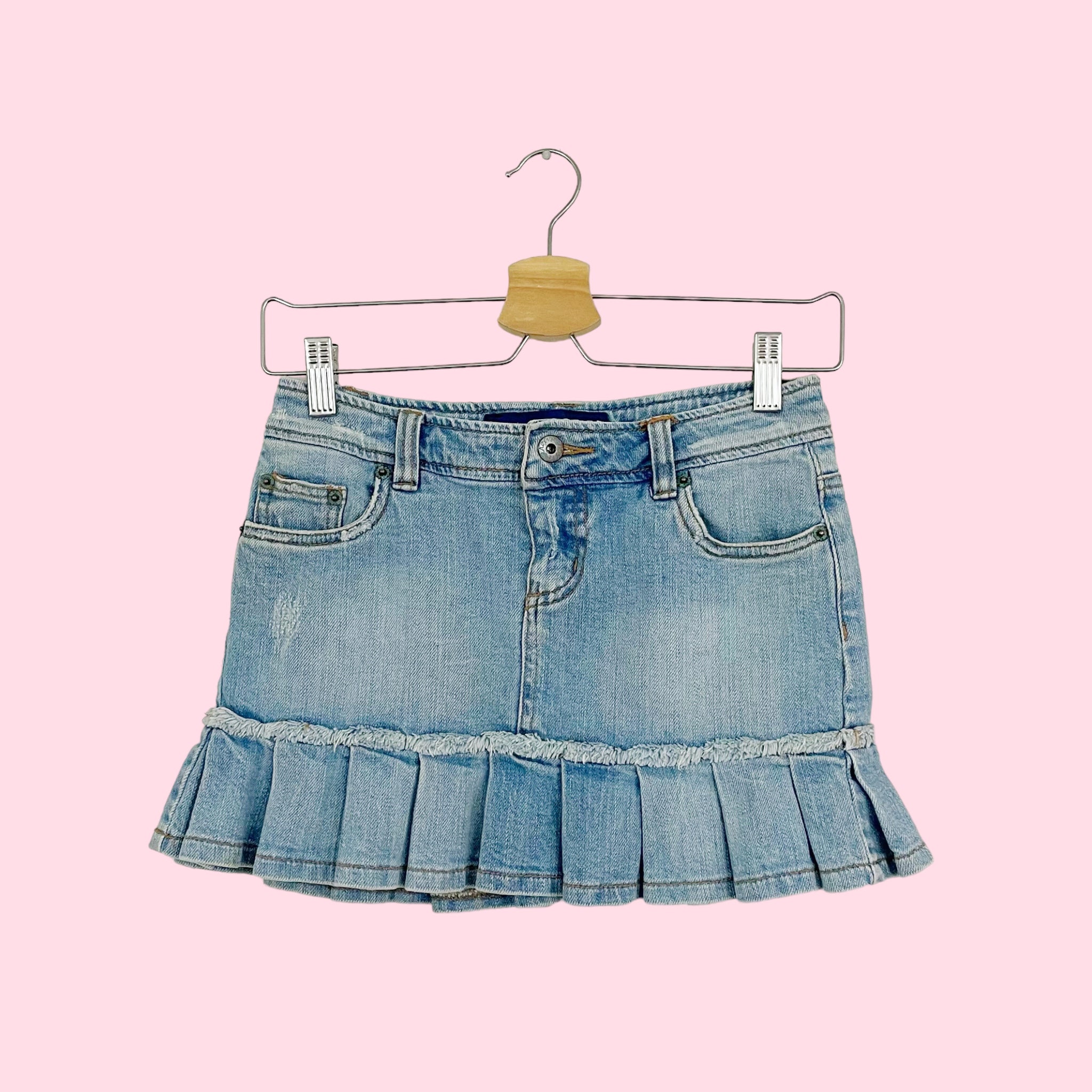 LOW RISE DENIM MINI SKIRT (XXS/XS)