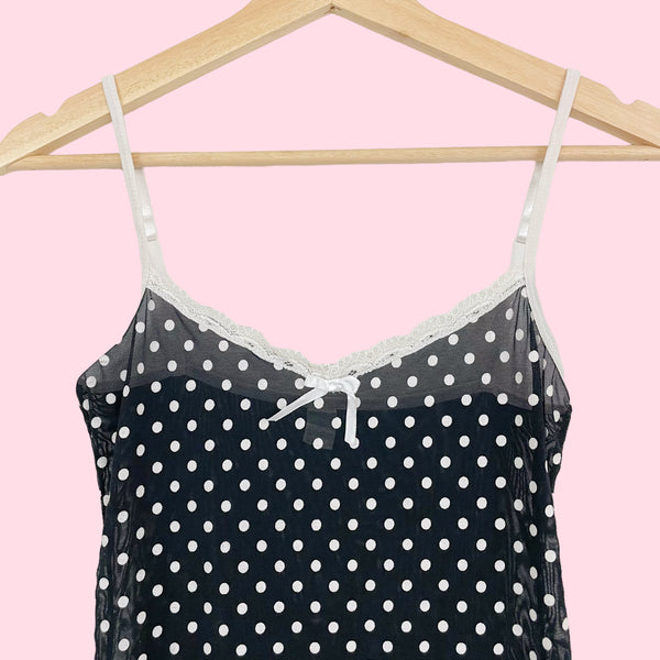 POLKA DOT MESH TANK (M)