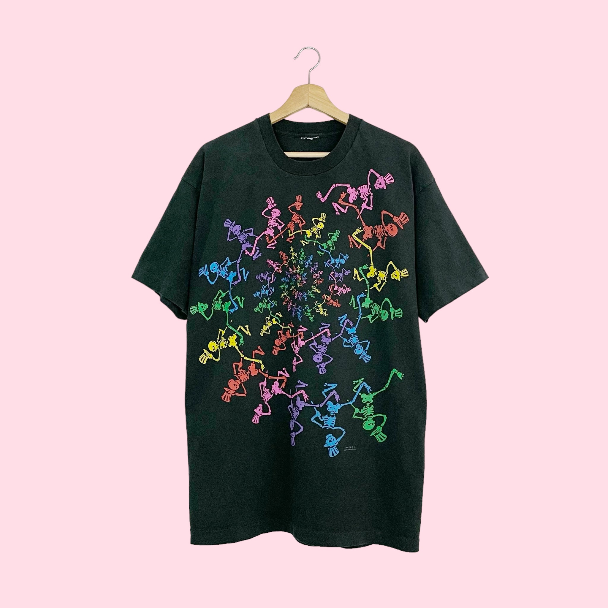 90S GRATEFUL DEAD RAINBOW SKELETON T SHIRT (XL)