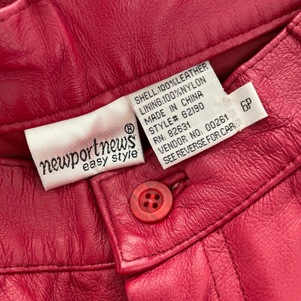 CHERRY RED LEATHER PANTS (4)