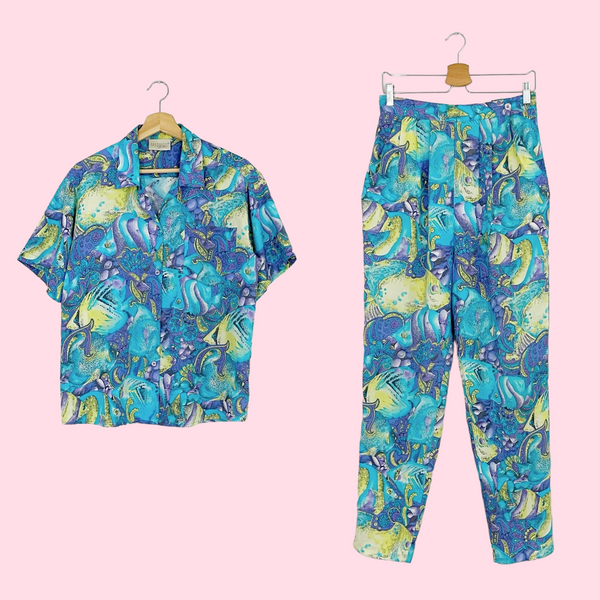 FISH PRINT TWO PIECE SET (M/L)