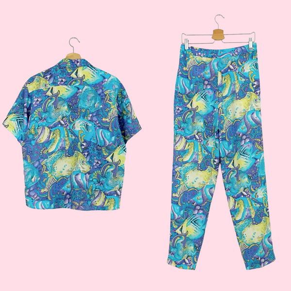 FISH PRINT TWO PIECE SET (M/L)
