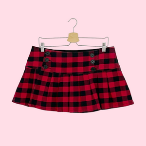 PLAID LOW RISE MINI SKIRT (L)