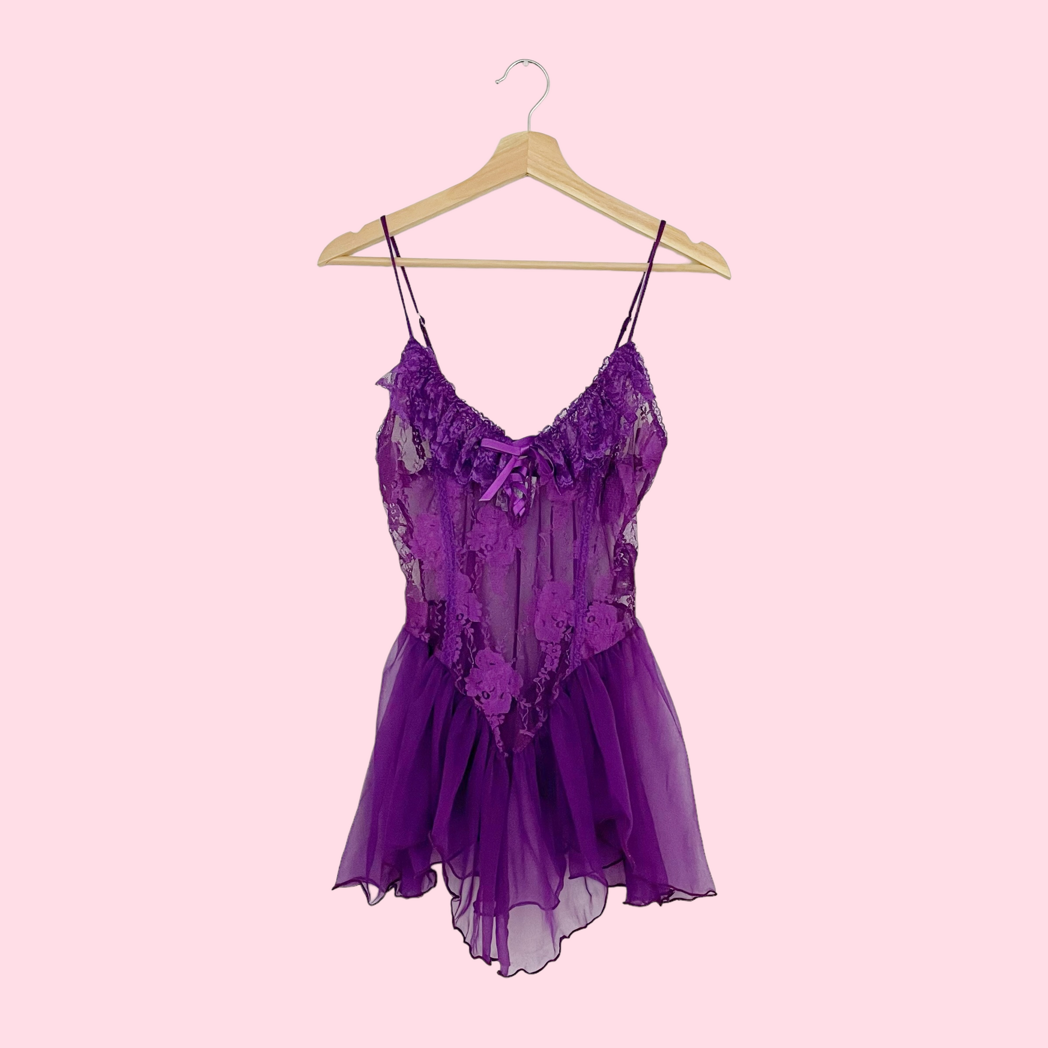PURPLE NYLON LINGERIE TOP (S)
