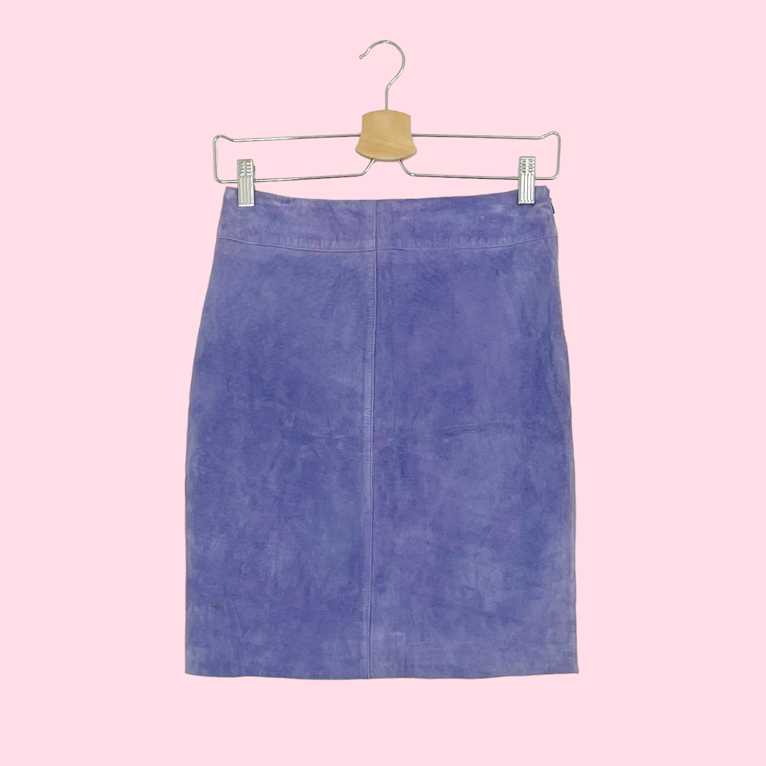 LAVENDER SUEDE HIGH WAISTED SKIRT (XS)