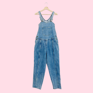 PLEATED DENIM OVERALLS (M)