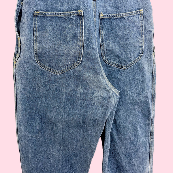 PLEATED DENIM OVERALLS (M)