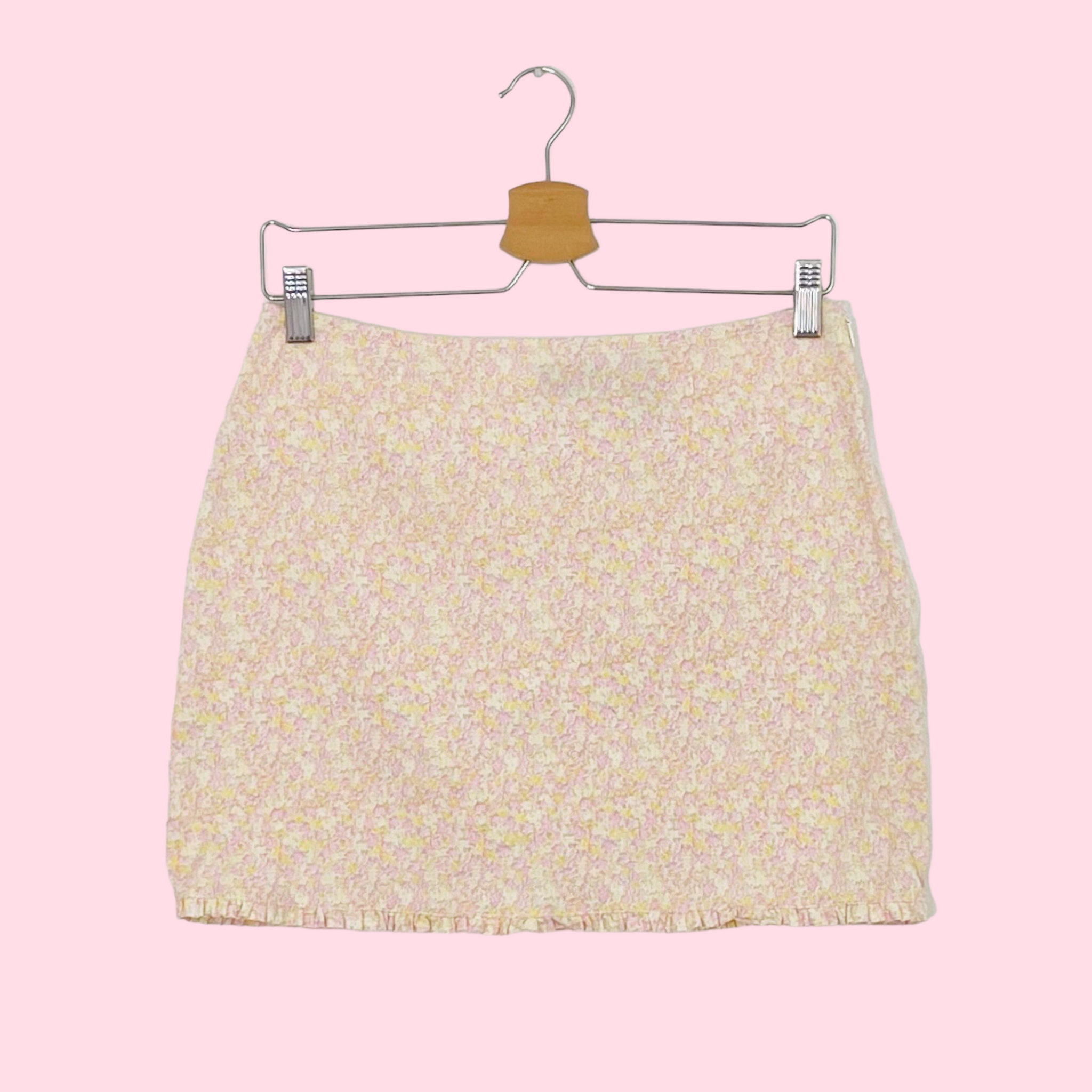 PASTEL FLORAL MINI SKIRT (M)