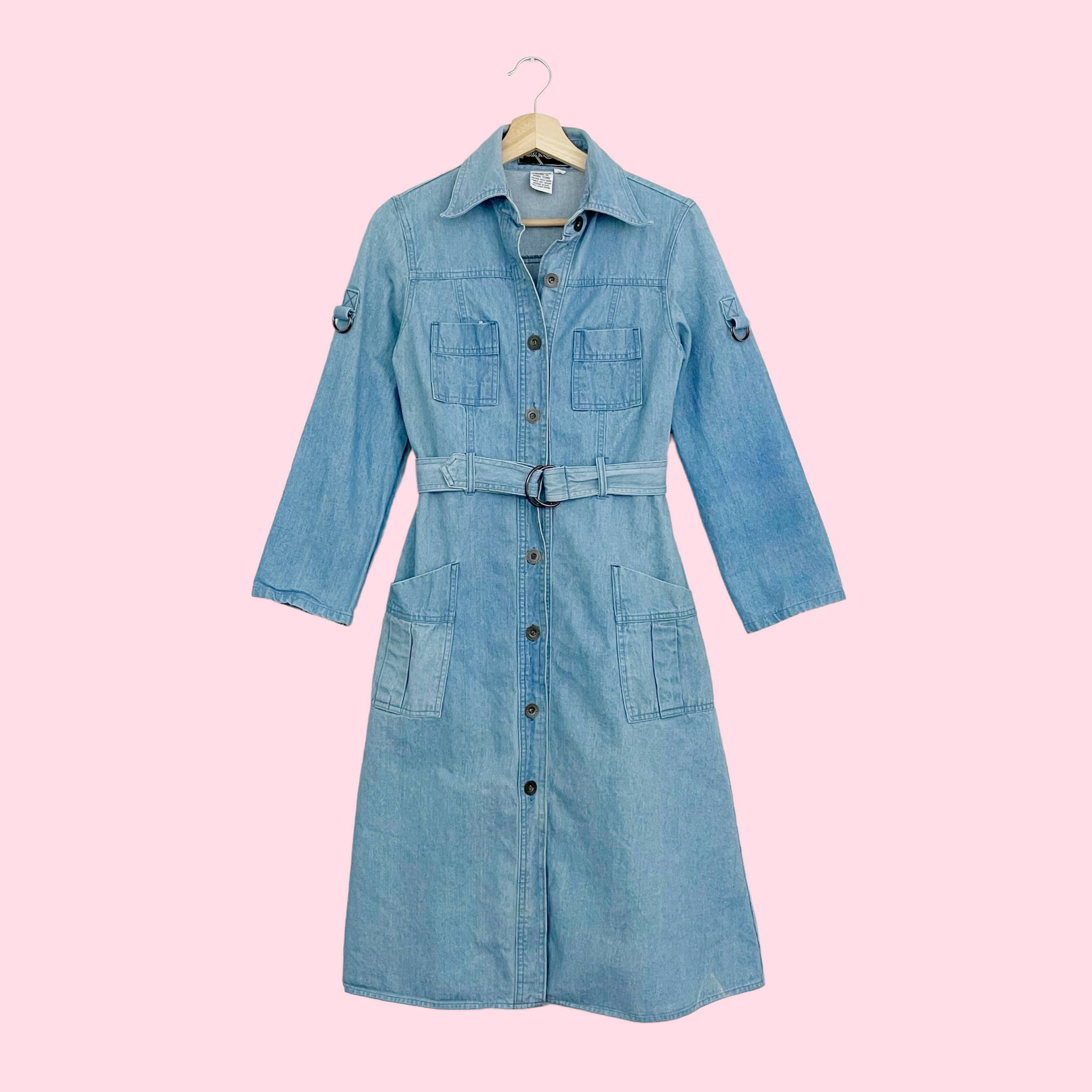 BELTED DENIM DRESS (S)