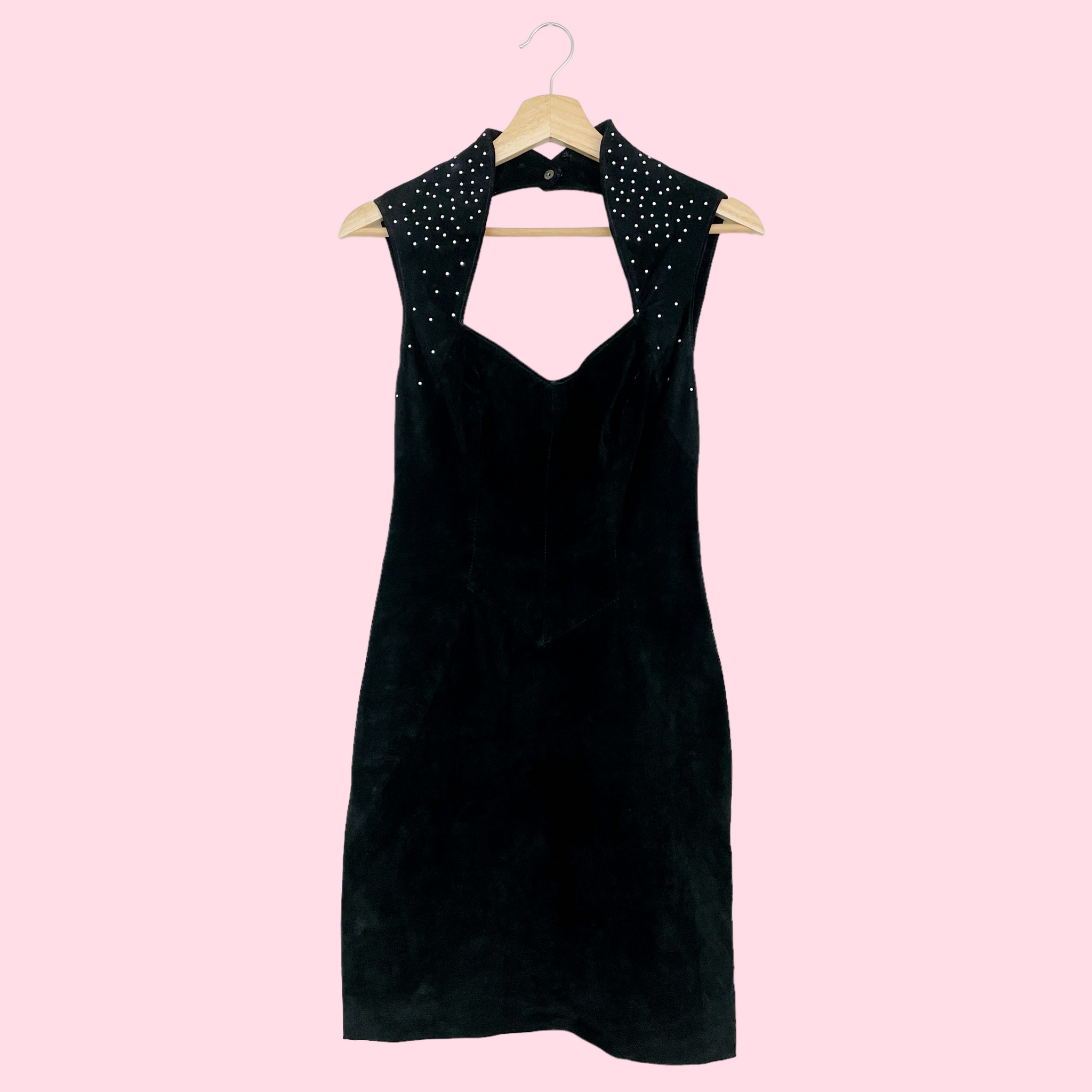 BLACK SUEDE MINI DRESS (2/4)