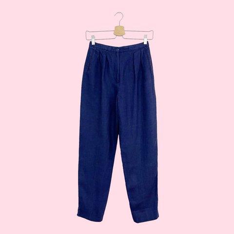 KENZO BLUE LINEN PANTS (24)