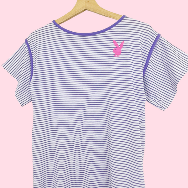 PLAYBOY STRIPED SLEEP TEE (M)
